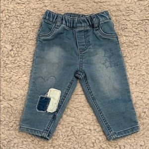 First Impressions - Elastic waist Denim w Patches